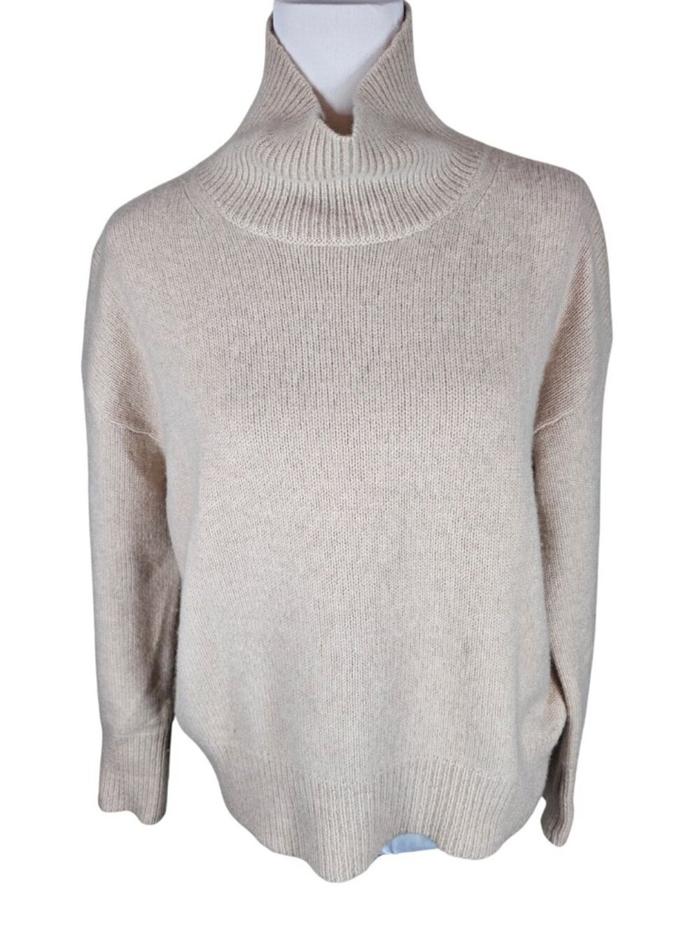 360 Cashmere Pure Cashmere Chunky Ribbed Turtleneck Sweater XS Quiet Luxury